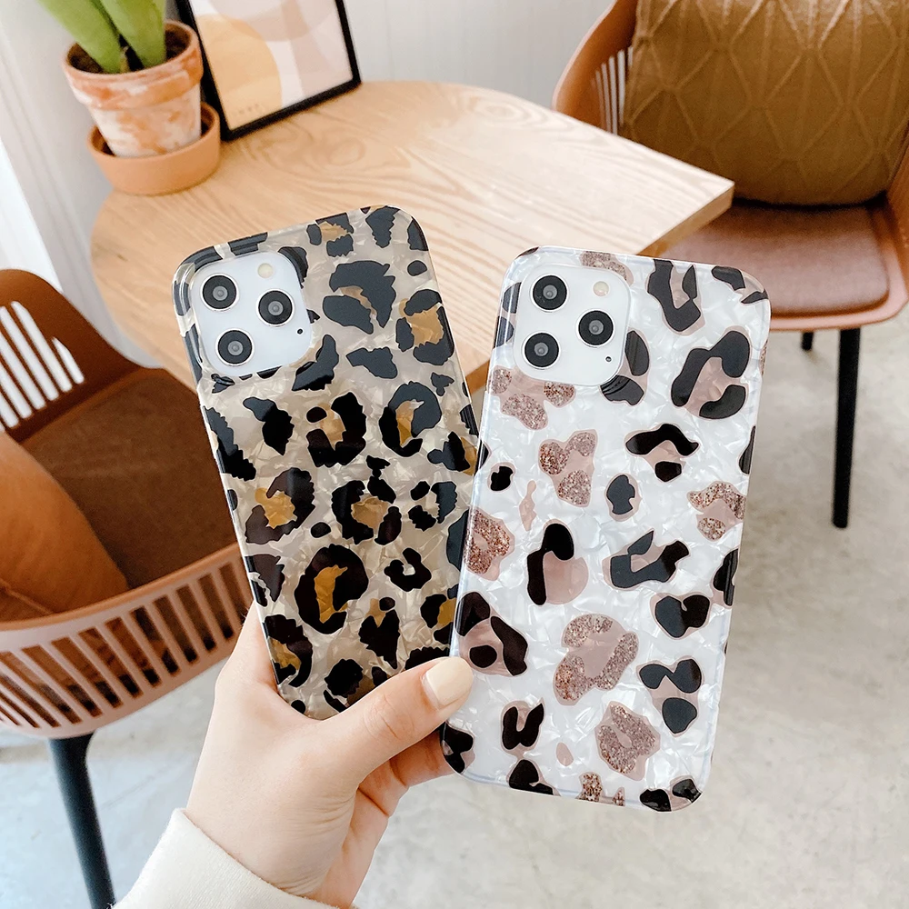 

Leopard Texture Phone Case for IPhone 11 12 Mini Pro Max Luxury Silicone Cases Cover for IPhone X XR XS Max 8 7 Plus Coque Funda
