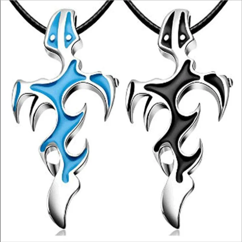 Кулон из нержавеющей стали Blaze ожерелье для мужчин синий/черный/белый крест кулон