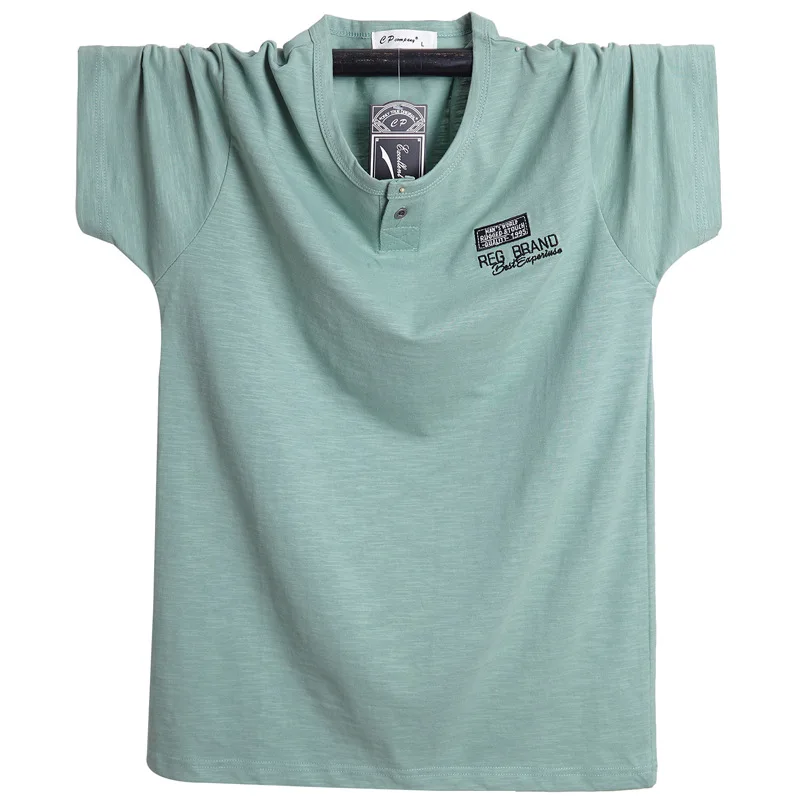 Летняя футболка с коротким рукавом мужская приталенная на пуговицах брендовая