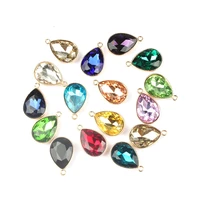 alloy colorful crystal water drop charms 12pcslot 2315mm diy necklace earrings bracelet accessories