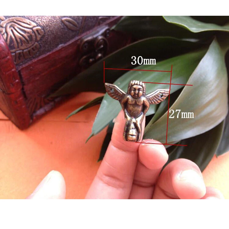 Античные латунные ювелирные изделия сундук деревянная коробка Декоративные