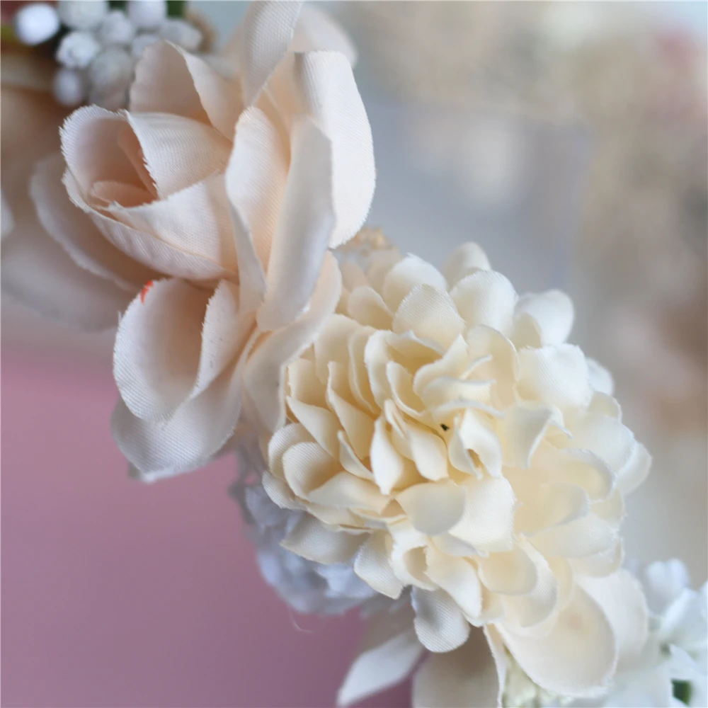 Цветочная корона для девочек свадебный головной убор в стиле бохо ободок волос