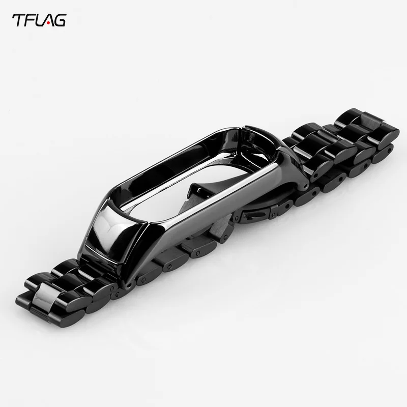 Браслет из нержавеющей стали Mi Band 3 браслет натуральной кожи для Xiaomi Смарт часы на