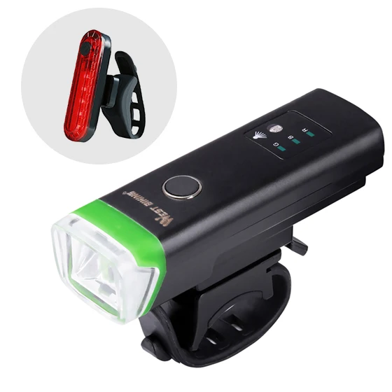 Green Red Set WEST BIKING, передний велосипедный светильник, USB, перезаряжаемый, водонепроницаемый, светодиодный фонарь для велосипеда, велосипедный головной светильник, для скалолазания, безопасный, мигающий светильник, лампы - Цвет: Green Red Set