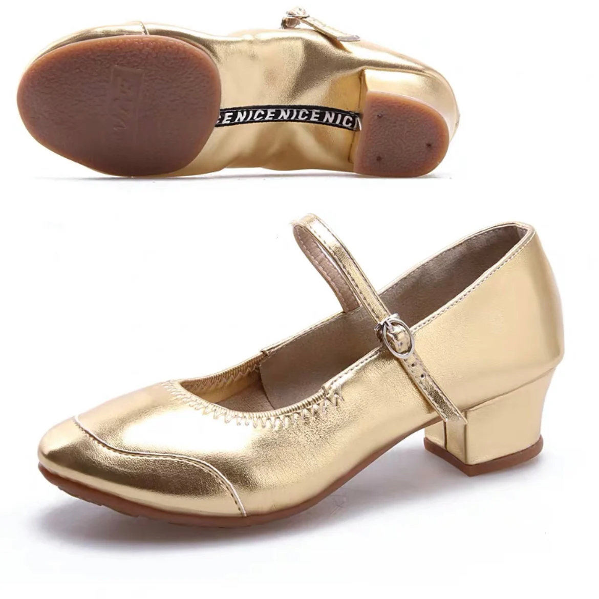 Dance shoes mid-heel dance shoes female adult leather soft-soled dancing shoes