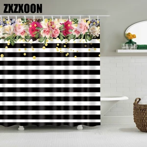 Экологически Чистые современные шторы для дома с изображением листьев, цветов, животных, занавески для душа, занавески для ванной из водонепроницаемого полиэстера с крючками