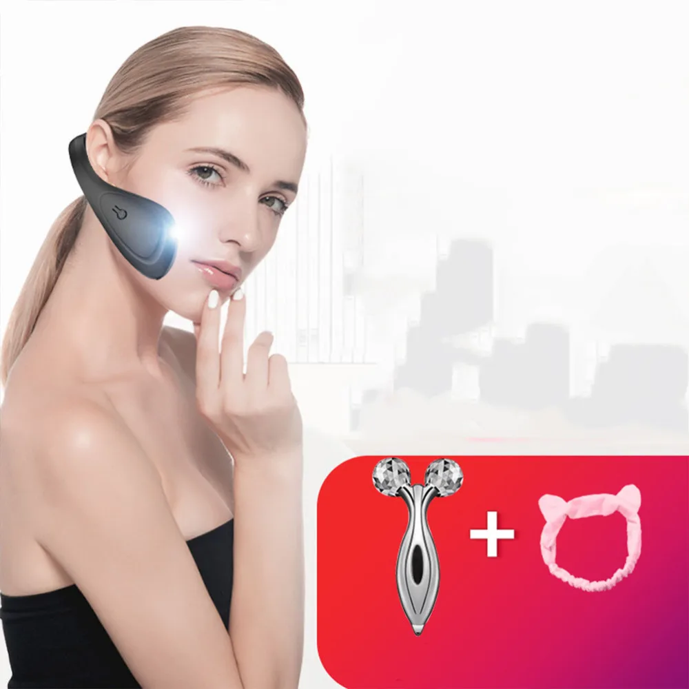 

1Pc Face Massager Face Care Massager V-shape Face Training Easy V-shape Face Massaging (Black)