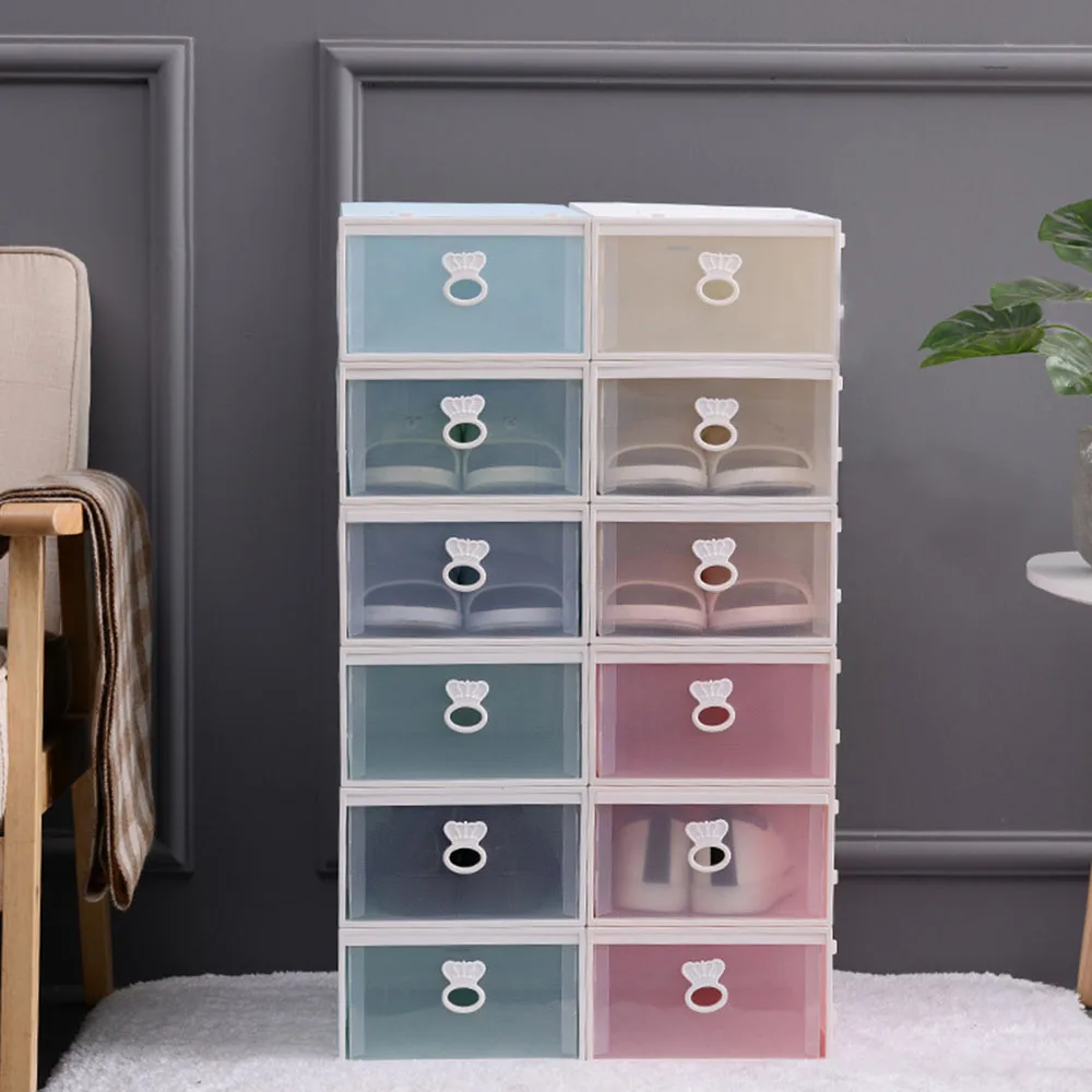 Коробки для обуви с высокой емкостью ящик хранения прозрачный шкаф пылезащитный