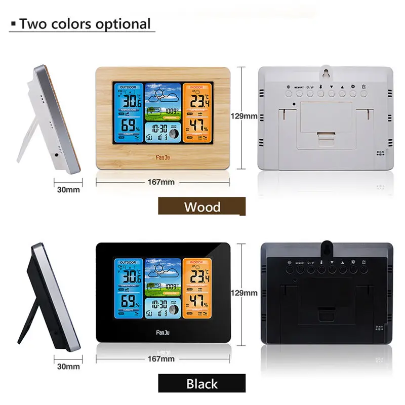 Беспроводная метеостанция с будильником и ЖК-экраном цифровой термометр