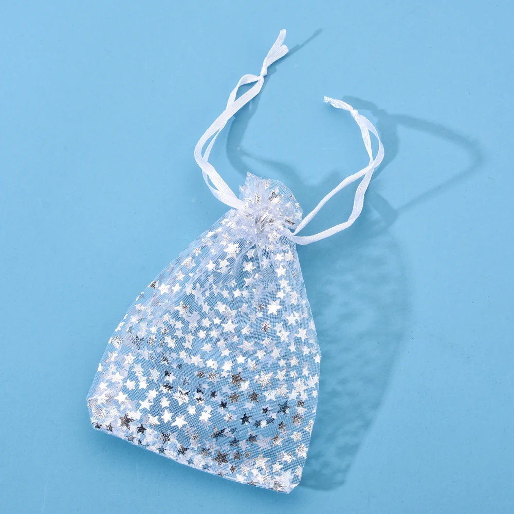 Оптовая продажа 50 шт. белые мешки из органзы Звездный дизайн свадебные подарки