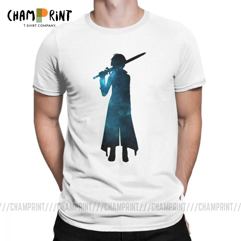 Sword Art Online футболки для мужчин kiito SAO стикер смешанные цвета короткий рукав