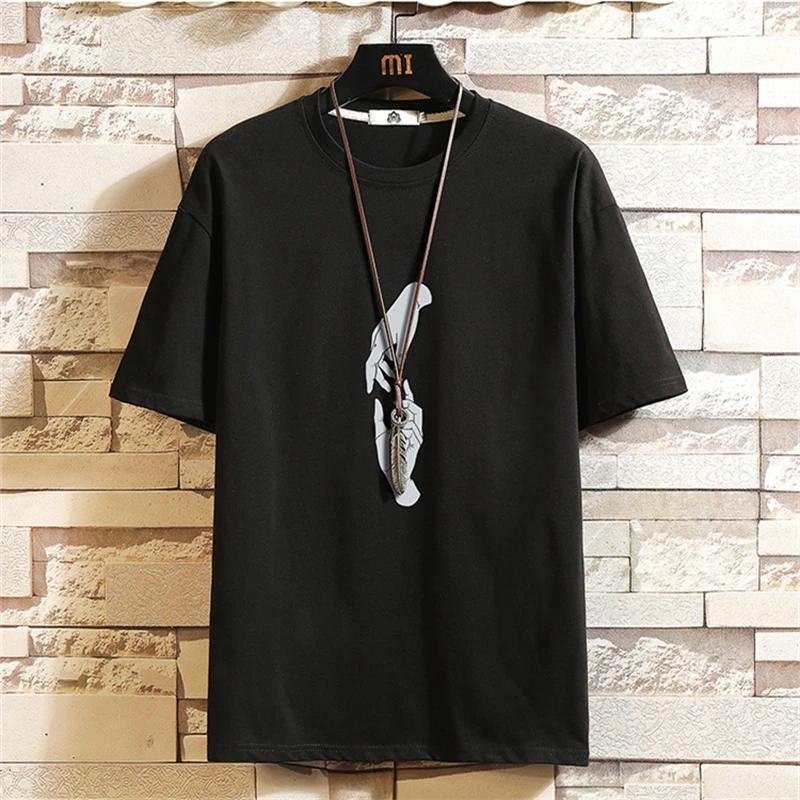 

Spring and Summer New Simplicity Trend Design Men T-Shirt Streetwear Casual Short Sleeve Cotton Top