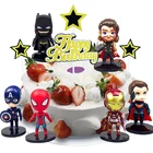 Украшение для торта на день рождения Disney, топпер для торта в виде Мстителей, пластиковый супергерой Человека-паука, Железного человека, Капитана Америка