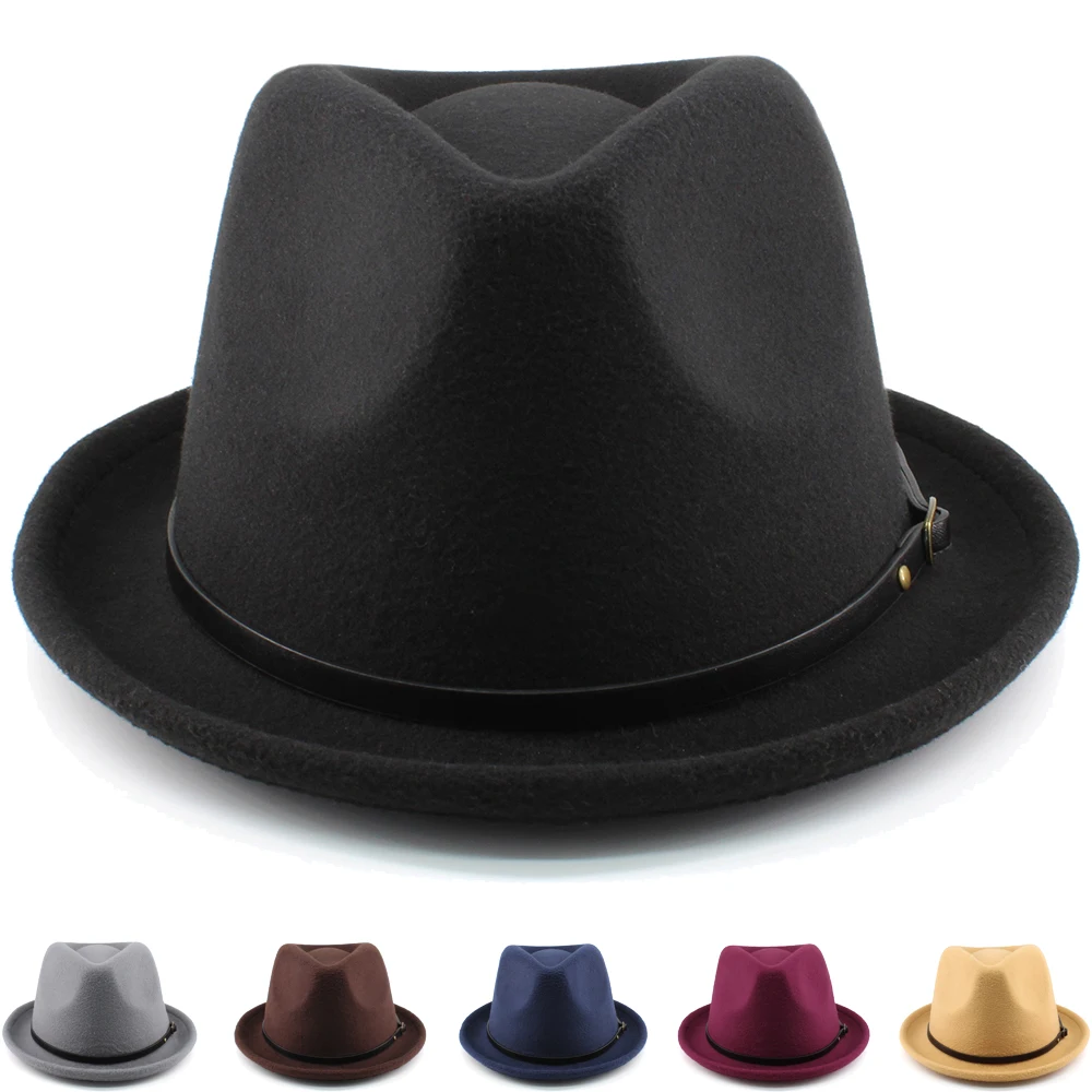 

Men Women Fedora Hats Trilby Sunhats Panama Caps Classial Retro Jazz Outdoor Travel Party Street Style Winter Warm Size L 7 1/4