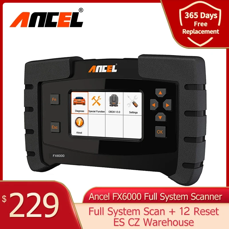 Профессиональный OBD2 сканер ANCEL FX6000 TPMS ABS DPF тестер масляного отдыха батарея полная