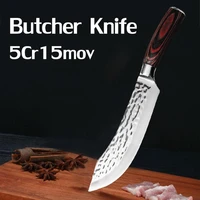7 inch kitchen knife 5cr15 stainless steel hand forged chef cleaver slicing knife butcher knife