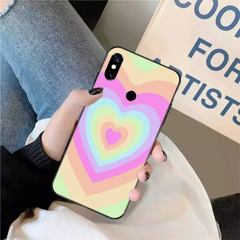 

Pink Heart Circle Latte Love Coffee Phone Case For Xiaomi Redmi note 7 8 9 t max3 s 10 pro lite coque funda shell cover