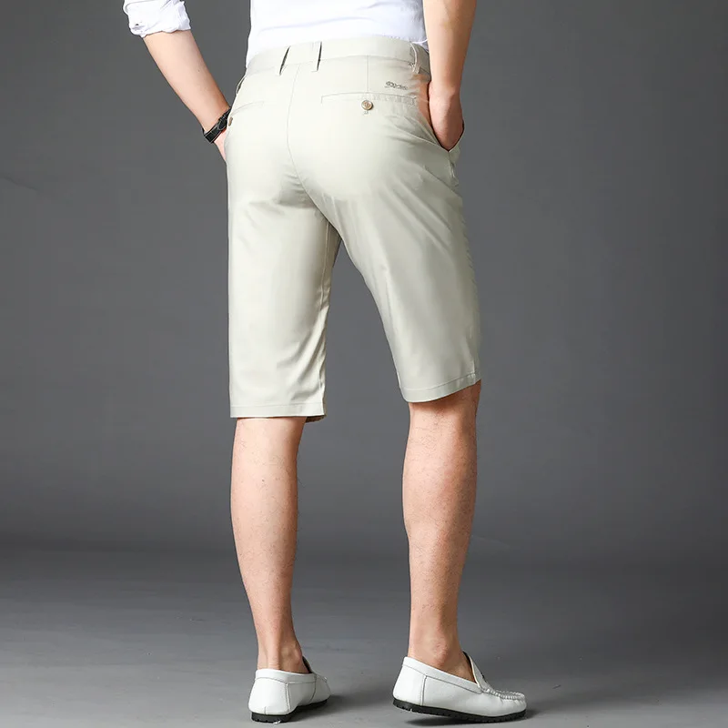

Shorts men's 2021 summer thin bamboo fiber breathable Korean slim fit pants light business five point casual pants