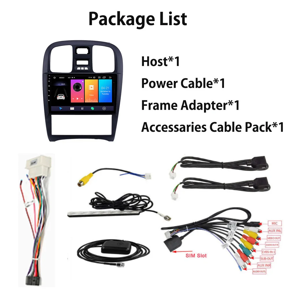 

Android 10.0 WIFI 2 Din Car Multimedia Player GPS Navigation Autoradio For Hyundai Sonata 2003-2009 Head Unit with Frame USB BT