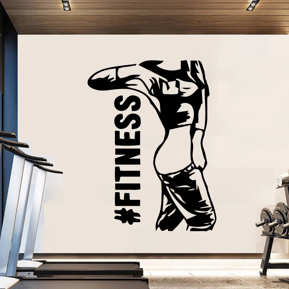 Diy девушка фитнес Наклейка на стену Декор обои Съемная наклейка для