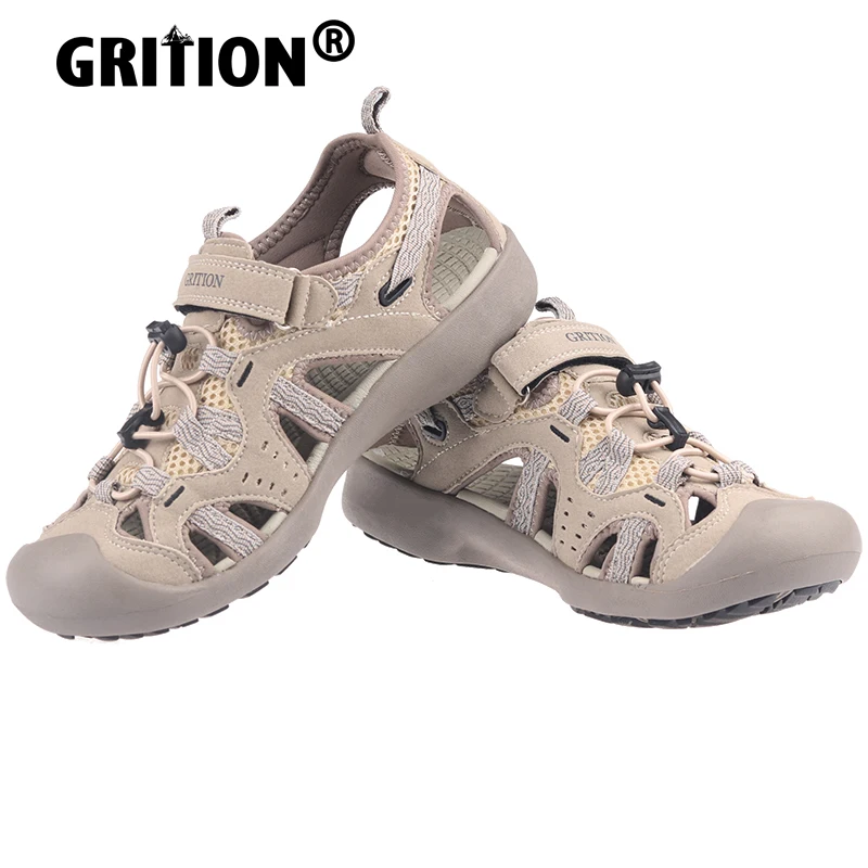 

GRITION Outdoor Sandals Women Summer Comfort Sport Beach Shoes Non Slip Breathable Garden Trekking Toecap Casual Hiking Size 41