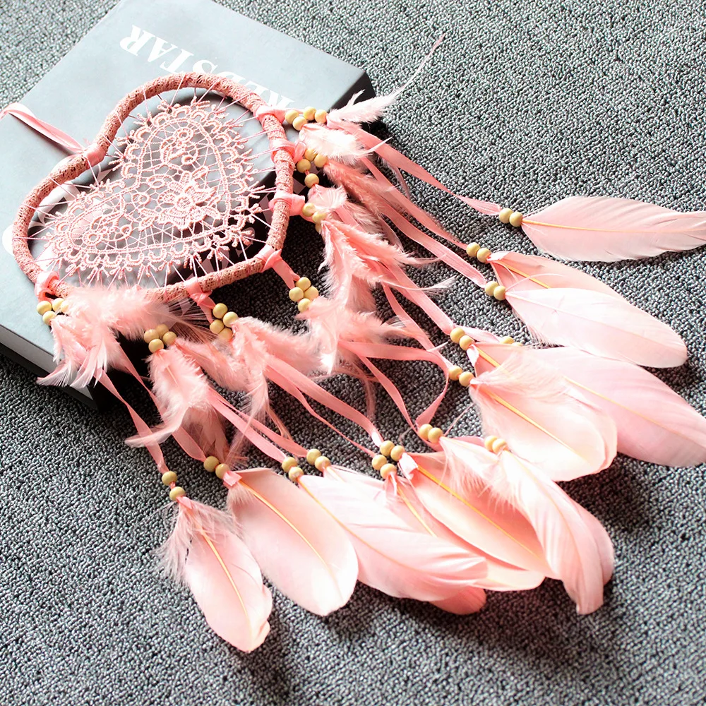 

New White Hollowed Heart Shape Dreamcatcher Hanging Decoration Home Office Wind Chimes Vintage Room Decor Gifts