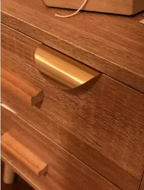 5pcs solid brass cabinet pulls gold furniture handles kitchen door handle copper drawer pull knobs modern style cupboard handles free global shipping