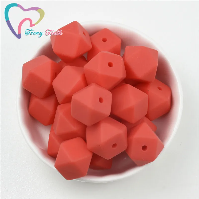10 шт. красные силиконовые Круглые бусины для прорезывания зубов 9-15 мм шарики без