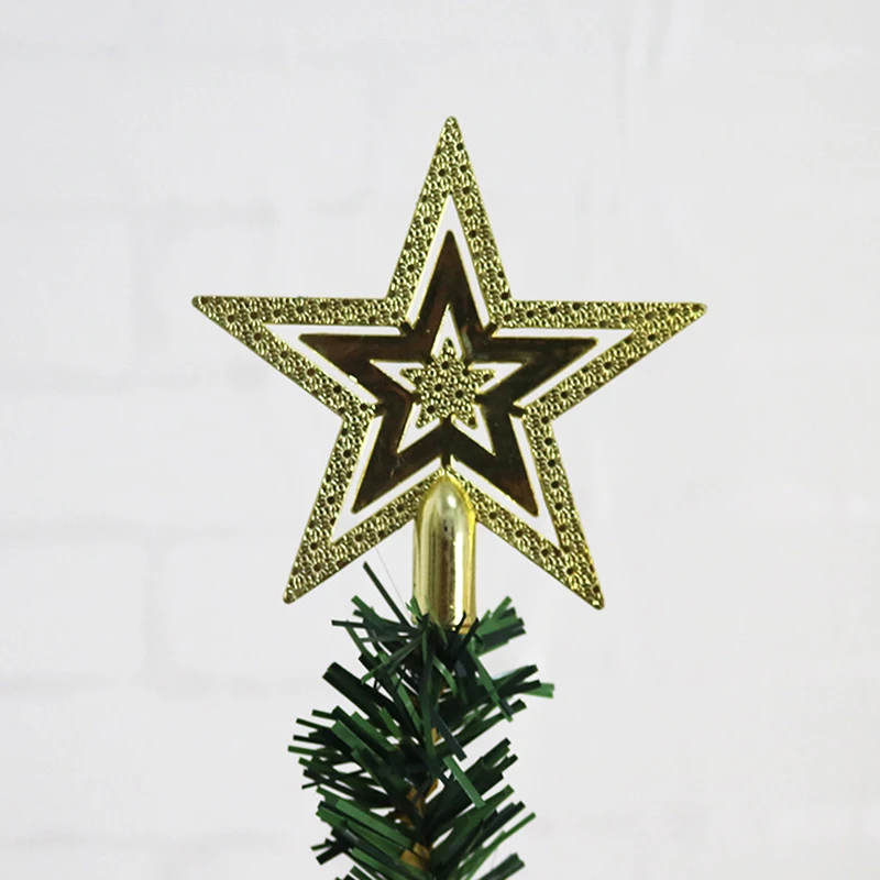 

Merry Christmas Tree Decoration Golden Star 3D Five Point Star Xmas Tree Top Star Home Desktop Topper Christmas Ornament