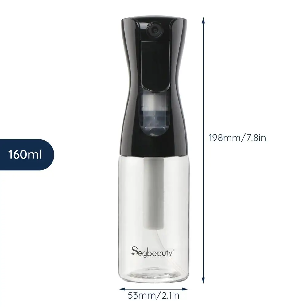 Segbeauty Clear Fine Mist Spray Bottle 160ml Continuous Empty Refillable Sprayer Plastic Water Container for Curly Hair Misting | Красота и