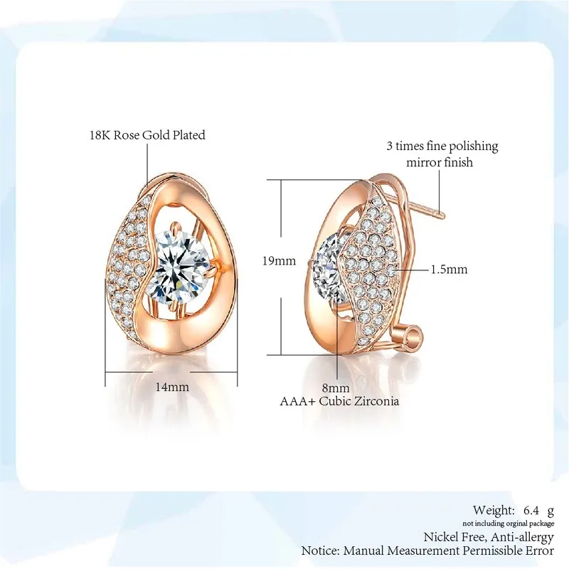 

Fashion Gold Earring Jewelry Hollow Drop-shaped Stud Earrings Zircon Diamond Earring for Women Charm Topaz Gemstone Earrings