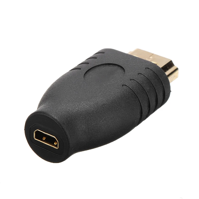 Стандартный переходник с HDMI разъемами типа А на Micro совместимый гнездом D черный