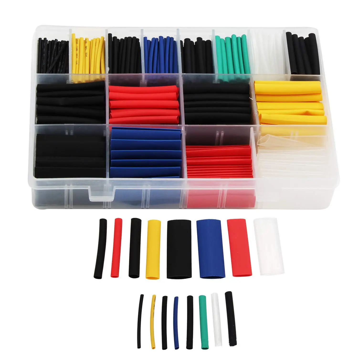 

580PCS Heat Shrink Tubing Electric Insulation Heat Shrink Tube kit Wrap Cable Sleeve 2: 1Shrink Ratio 6 Colors 1.5mm-10mm