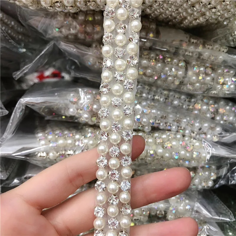 5 ярдов DIY Стразы отделка хрустальная цепочка бисерная аппликация шитье/железо на
