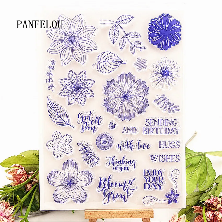 Прозрачный силиконовый штамп PANFELOU 15x21 см с изображением пригласительных