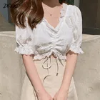 Блузка женская белая, размера плюс, 2020