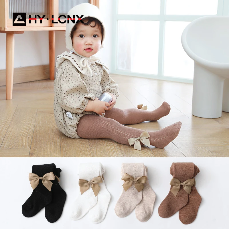 

Spring Summer Girls Tights Stockings Cotton Girl Princess Bow Baby Socks One-Piece Pantyhose Babies New Born Accessories