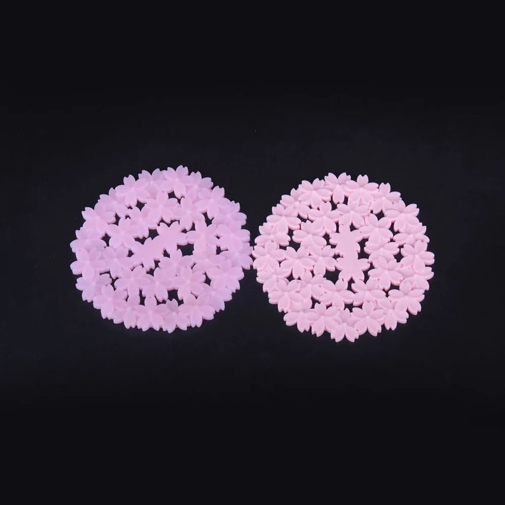 

5pcs Silicone Coasters Hollow Cherry Blossom Cup Mat Cup Coaster Cushion Placemat Anti-scalding Accessories
