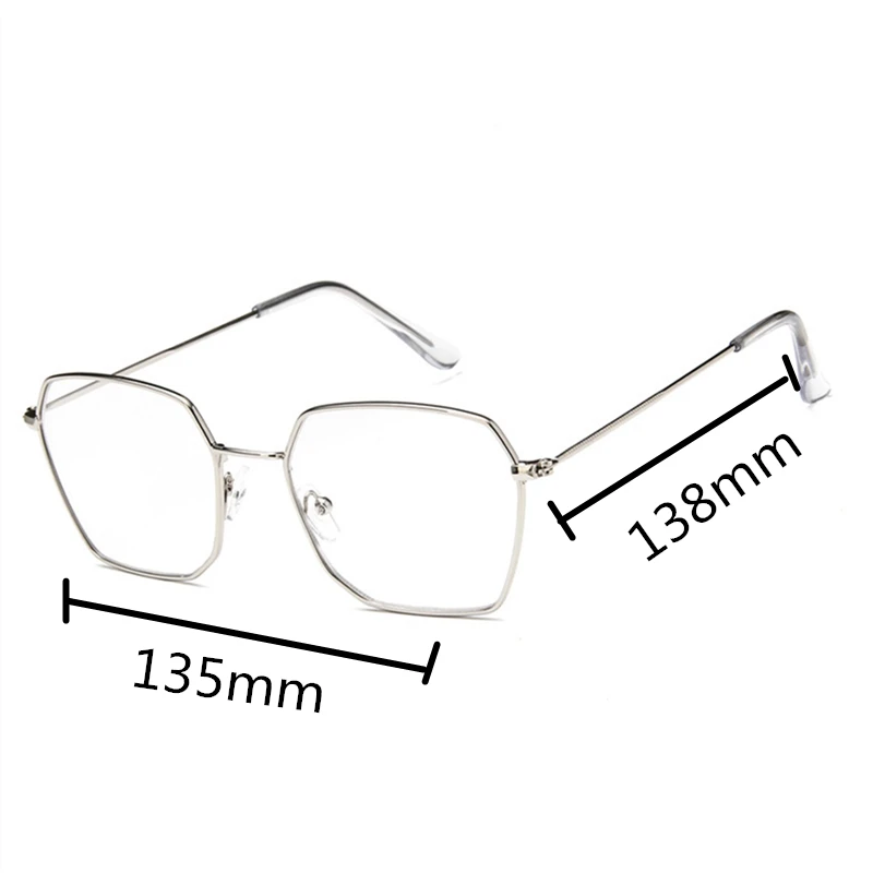 Новые Ретро полигон металлические обычные очки для женщин и мужчин прозрачные