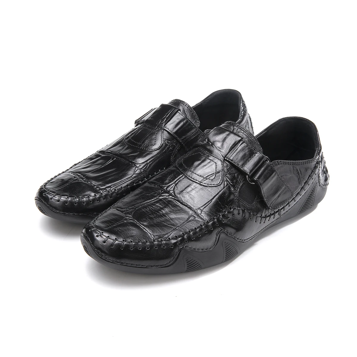 

Black Flats Summer Shoes Genuine Leather Moccasin Shoes Men's Outdoor Casual Shoes