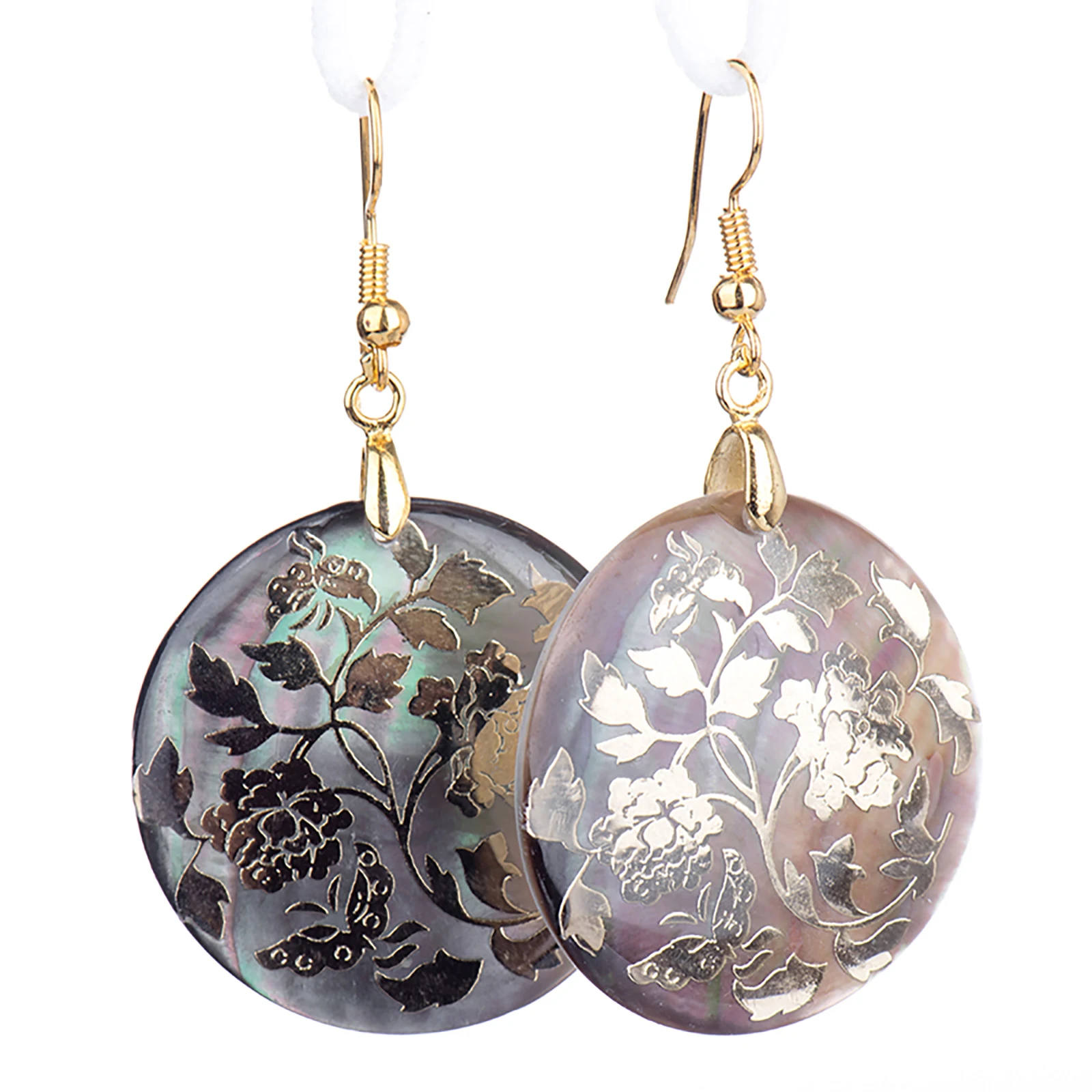 

Ladies Round Fashion Earrings Carved Ethnic Style Exquisite EarPendant for Daily Wear And Festive Gifts