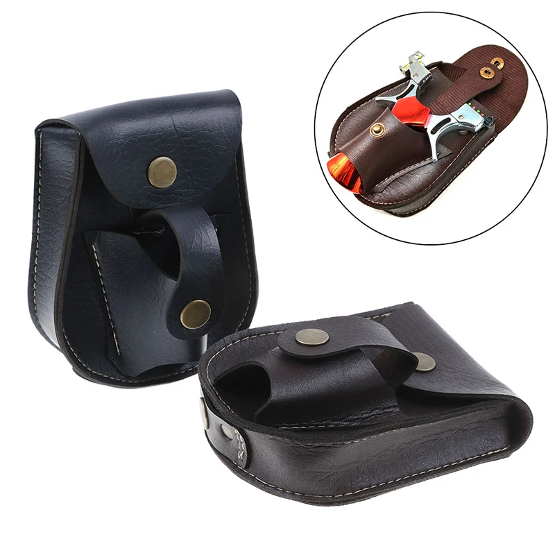 PU Leather Hunting Camping Slingshot Holder Bag Easy Carry Waist Case EDC Outdoor Catapult Tool 5.2*4.3CM | Спорт и развлечения