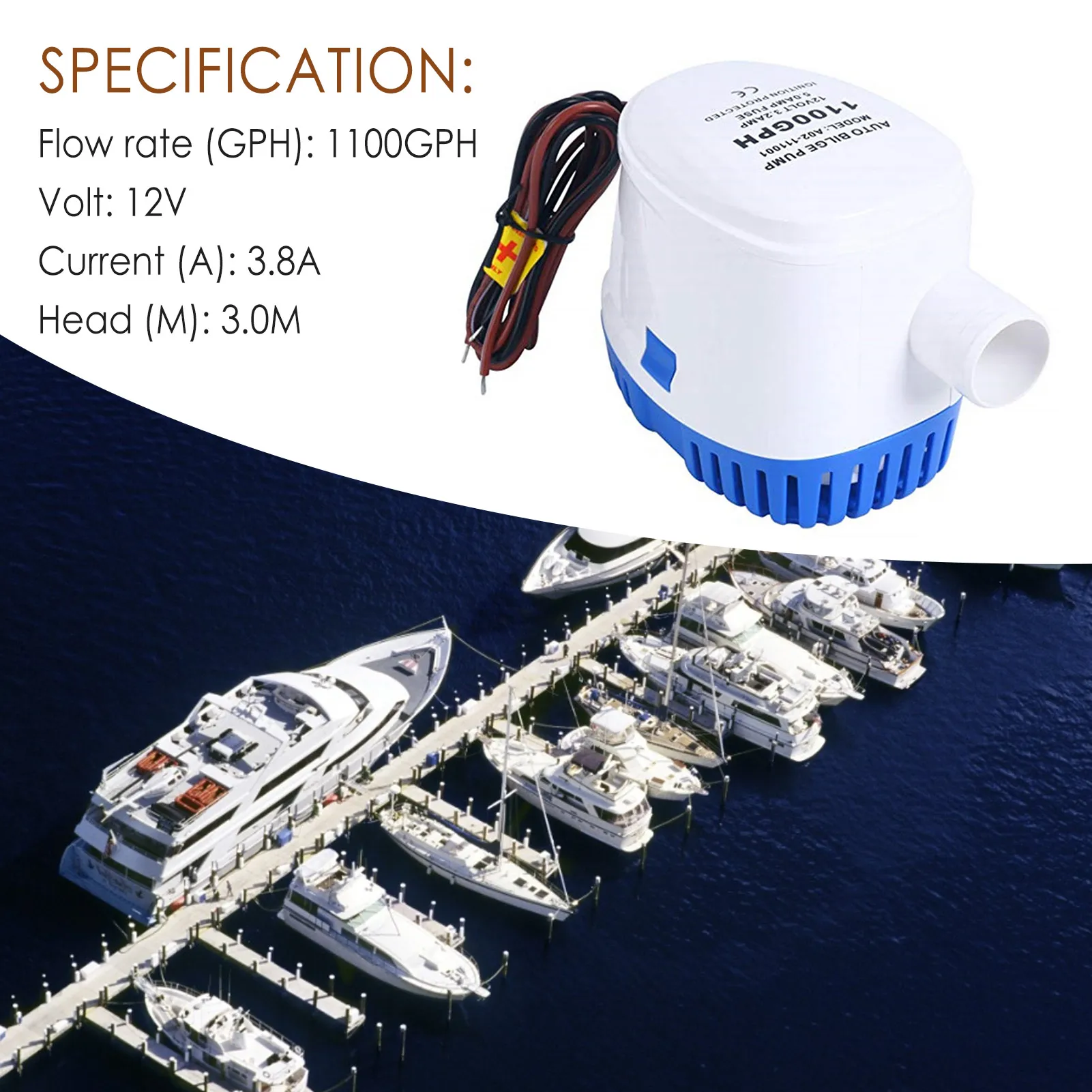 

Новый автоматический морской откачивающий насос 1100 Гал/ч, 12 В, 3,8 а, Электрический морской насос, морской откачивающий насос с плавающим пере...