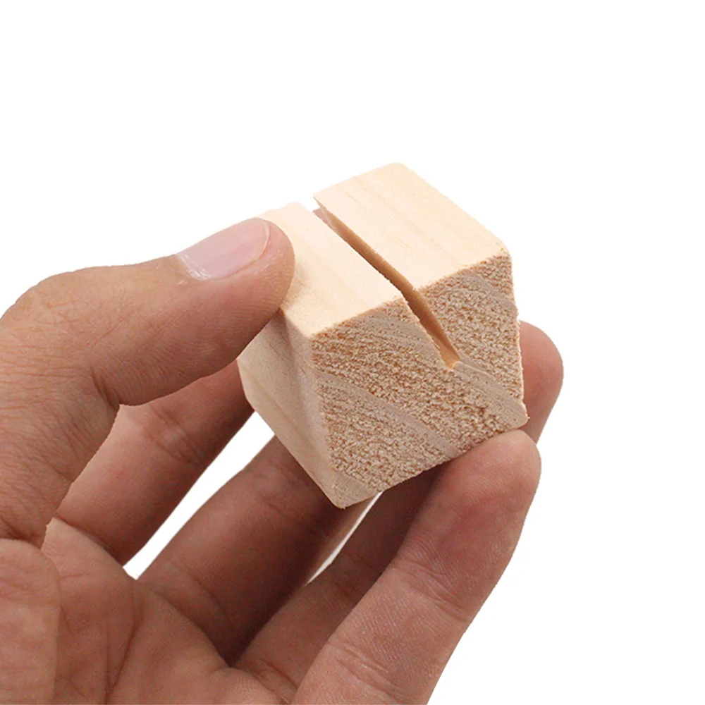 

10 Pcs Business Holder Wooden Square Shaped Photo Stand Picture Holder Memo Holder (3x3x3cm)