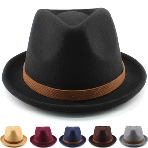 Men Women Fedora Hats Trilby Sunhats Panama Caps Classial Retro Jazz Outdoor Travel Party Street Style Winter Warm Size L 7 1/4