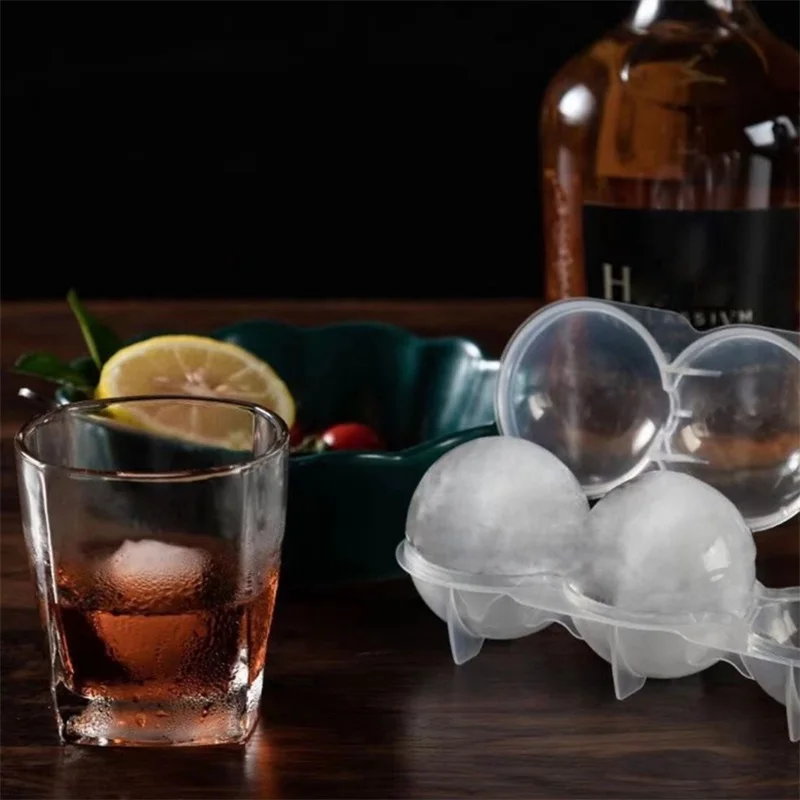 

Ice Ball Maker Hockey Mold 4-hole Whiskey Kitchen Cube Tray Big Silicone Sphere Round Moulds Summer Drinking Tools Party Bar