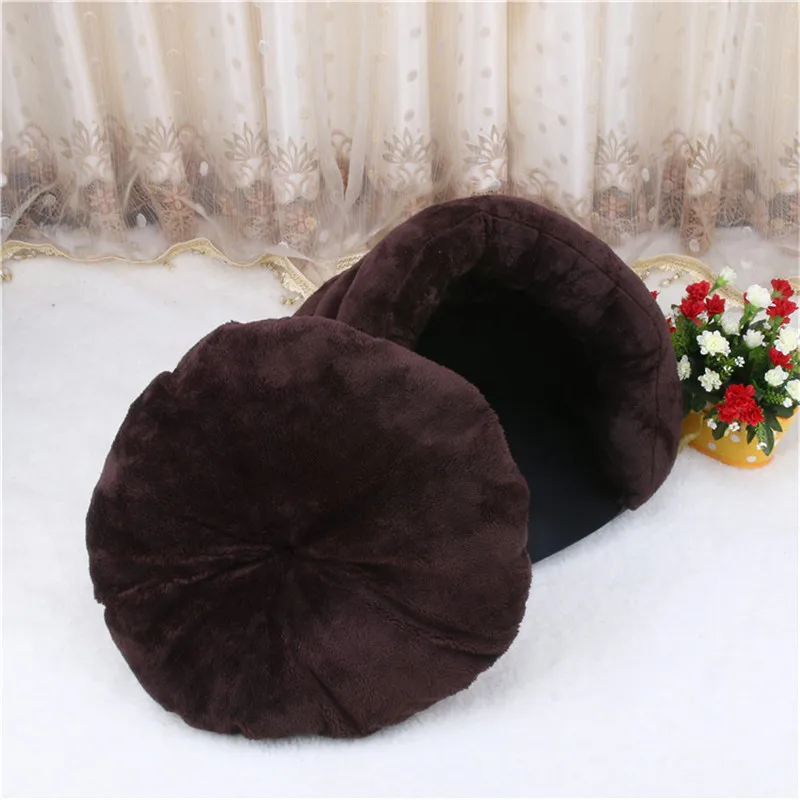 

Warm Dog Bed Cat Mat Round Plush House Sofa Soft Sleeping Pet Basket For Dogs Cats Nest 2 In 1 Pet Bed Pet Cushion Supplies