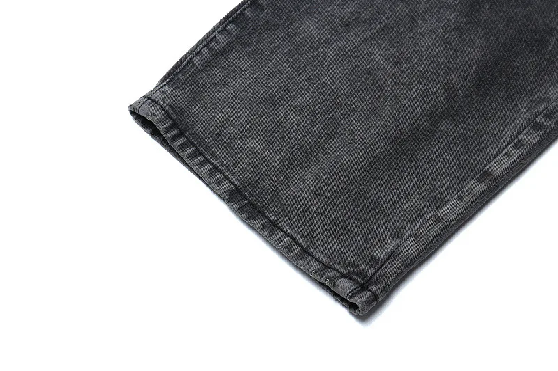 

IEFB 2021 Spring New Men's High Street Ins Straight Tube Loose Blck Jeans Male's Washed Casual Hip Hop Floor Pants With Chian