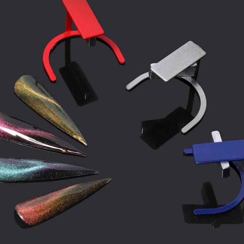 

3-Color Nail Art Magnet Bracket High Magnetic Compact Free Spin 3D Magic Cat's Eye Gel Polish Holder Nail Tools for Women