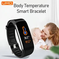 umo c6t smart watch men women waterproof wristband body temperature monitor smartwatch fitness bracelet for ios android phone